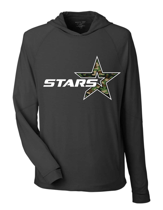 Stars Black Long Sleeve Hoodie