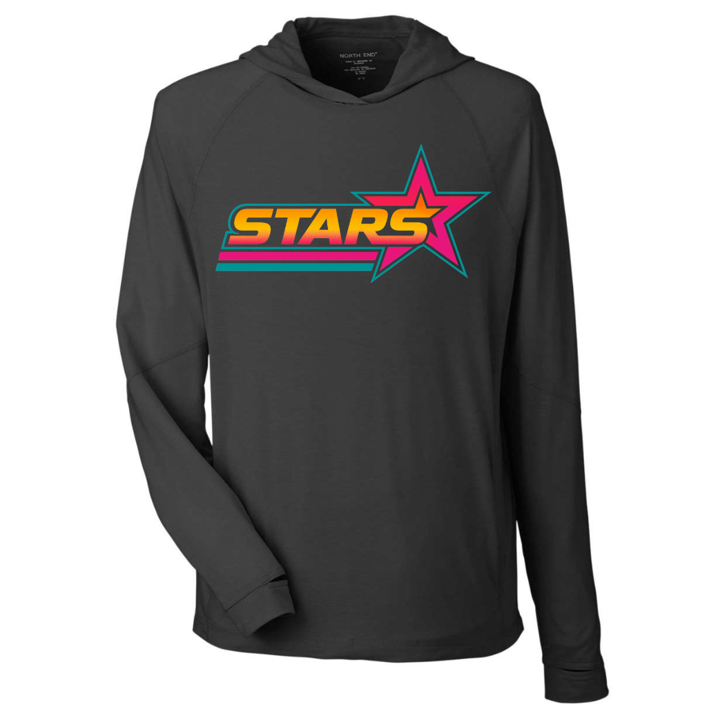 Stars Black Long Sleeve Hoodie
