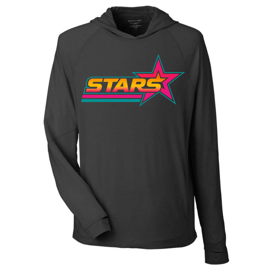 Stars Black Long Sleeve Hoodie